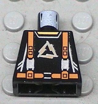 Torso Alpha Team Arctic Logo, Black Shirt and Orange Straps Pattern