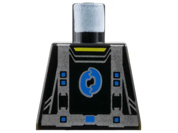 Torso Alpha Team Arctic with Blue Logo and Silver Straps Pattern