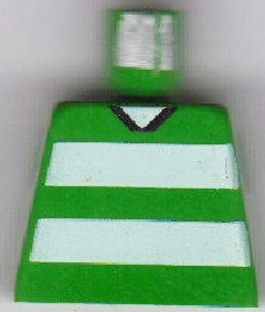 Torso Soccer Uniform Shirt with White Horizontal Stripes, Neck, and Number 11 on Back Pattern