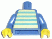 Torso Idea Book 6000 Bill with Blue and White Stripes Pattern (Sticker) / Blue Arms / Yellow Hands