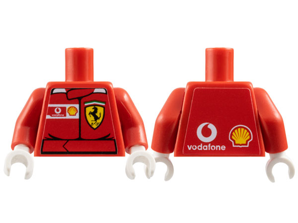 Torso Racers Ferrari Front, Vodafone Back (Stickers) without Driver Name Pattern / Red Arms / White Hands