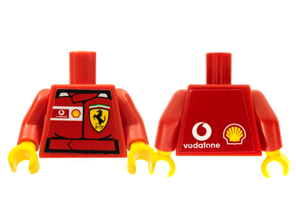 Torso Racers Ferrari Front, Vodafone Back (Stickers) without Driver Name Pattern / Red Arms / Yellow Hands