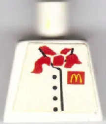 Torso Chef with 4 Buttons, Short Red Neckerchief Scarf, McDonald's Logo Pattern (Sticker)