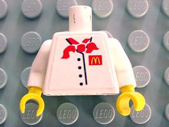 Torso Chef with 4 Buttons, Short Red Neckerchief, McDonald's Logo Pattern (Sticker) / White Arms / Yellow Hands