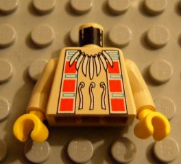 Torso Western Indians Necklace and Red Squares Pattern (color reversed 973px105) / Tan Arms / Yellow Hands
