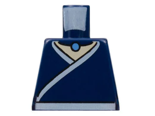 Torso Avatar White Robe Trim and Belt, Light Blue Necklace Gem Pattern