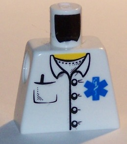 Torso Hospital EMT Star of Life, Open Collar, Buttons, Pocket Pen Pattern