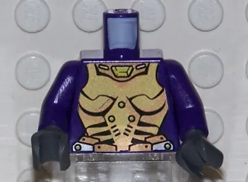 Torso Exo-Force Gold Body Armor with Amulet Pattern / Dark Purple Arms / Dark Bluish Gray Hands