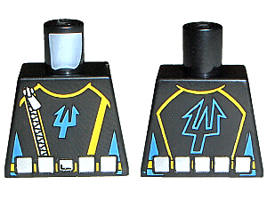 Torso Aquazone Aquaraiders II Trident, Silver Belt and Zipper Pattern