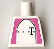 Torso German Telekom Dark Pink Pattern on Both Sides (Stickers)
