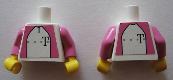 Torso German Telekom Dark Pink Pattern (Stickers on Both Sides) / Dark Pink Arms / Yellow Hands