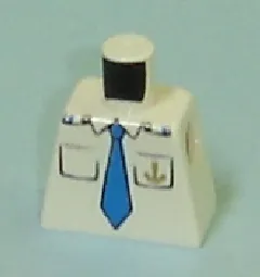 Torso Boat Anchor Logo, Blue Tie, Two Pockets Pattern