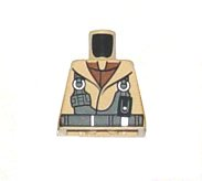 Torso SW Naboo Fighter Jacket with Reddish Brown Undershirt and Dark Bluish Gray Harness Pattern