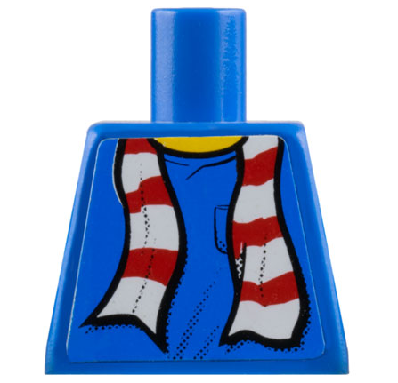 Torso Shirt with Pocket, Scarf with Red and White Stripes, Yellow Neck Pattern (Sticker)