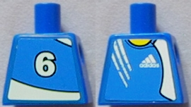 Torso Soccer Adidas Logo Blue No. 6 Pattern (Stickers)