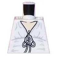 Torso Indiana Jones V-Neck with Bow and Flower Pattern