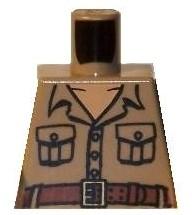 Torso Open Collar, 2 Pockets, Buttons, and Belt Pattern (Rene Belloq)