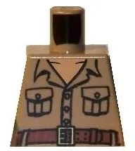 Torso Open Collar, 2 Pockets, Buttons, and Belt Pattern (Rene Belloq)