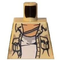 Torso Open Shirt with 2 Pockets, Undershirt and Stains Pattern (Satipo)