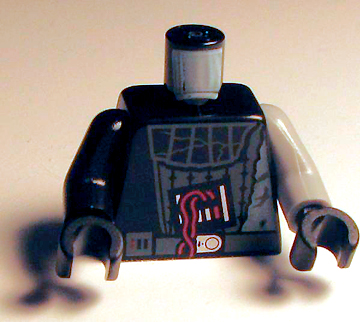 Torso SW Darth Vader Damaged Pattern / Light Bluish Gray Arm Left / Black Arm Right / Black Hands