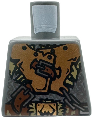 Torso Castle Fantasy Era Armor with Brown Belts and Troll Symbol Buckle Pattern