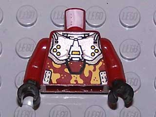 Torso Exo-Force Silver Body Armor with Light Orange Camouflage Pattern / Dark Red Arms / Black Hands