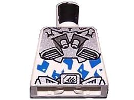 Torso Exo-Force Silver Body Armor with Blue Camouflage Pattern