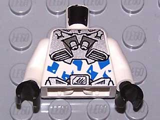 Torso Exo-Force Silver Body Armor with Blue Camouflage Pattern / White Arms / Black Hands