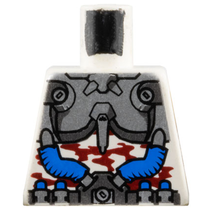 Torso Dark Silver and Silver Body Armor and Utility Belt with Blue Hoses over Shirt with Dark Red Camouflage Pattern