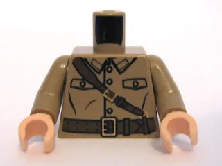 Torso Uniform with Buttons, Pockets, Belt, and Shoulder Strap Pattern / Dark Tan Arms / Light Nougat Hands
