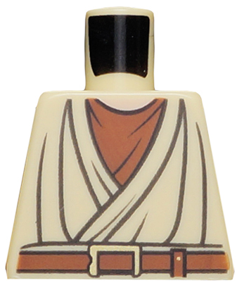Torso SW Old Obi-Wan Light Nougat Neck, Brown Belt Pattern