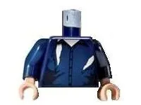 Torso Speed Racer Cardigan Ripped with White Undershirt Pattern / Dark Blue Arms / Light Nougat Hands