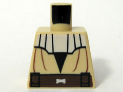 Torso SW Jedi Robe, Dark Brown Belt, White Collar Pattern