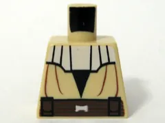 Torso SW Jedi Robe, Dark Brown Belt, White Collar Pattern