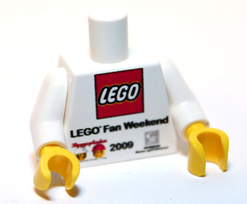 Torso LEGO Fan Weekend 2009 Pattern / White Arms / Yellow Hands