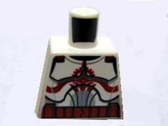 Torso SW Armor Clone Trooper with Dark Red Markings and Belt, with Solid Light Bluish Gray Semicircle above Belt Pattern