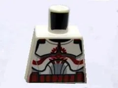 Torso SW Armor Clone Trooper with Dark Red Markings and Belt, with Solid Light Bluish Gray Semicircle above Belt Pattern