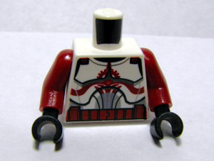Torso SW Armor Clone Trooper with Dark Red Markings and Belt Pattern / Dark Red Arms / Black Hands (Undetermined Type)