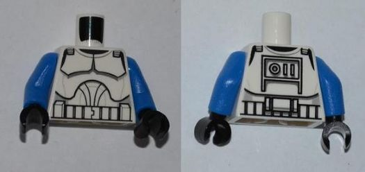 Torso SW Armor Clone Trooper Pattern (Clone Wars) / Blue Arms / Black Hands