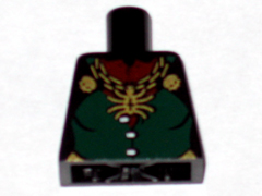 Torso Castle Fantasy Era Dark Green Front Panel and Gold Spider Necklace Pattern