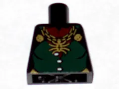 Torso Castle Fantasy Era Dark Green Front Panel and Gold Spider Necklace Pattern