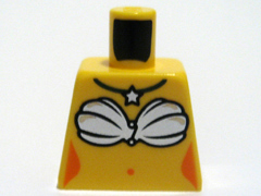 Torso Pirate Mermaid Silver Seashell Bra and Star Necklace Pattern