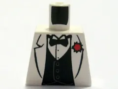 Torso Indiana Jones Jacket Formal with Bow Tie and Red Flower Pattern
