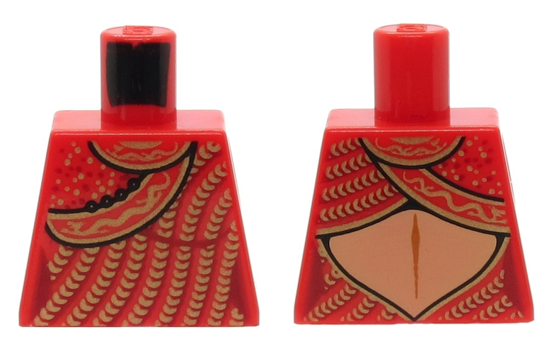 Torso Female Dress with Gold Sequins and Open Back Pattern