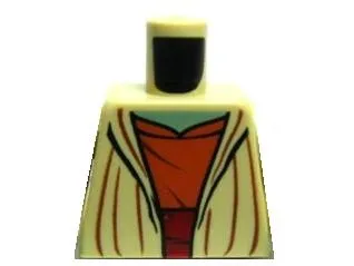 Torso SW Open Robe, Dark Orange Shirt with Dark Red Waist Sash, Sand Green Neck Pattern (Yoda)