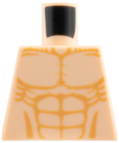 Torso Bare Chest with Muscles Outline Detailed Pattern