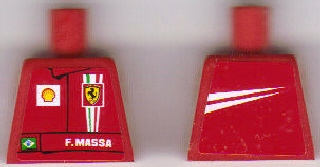 Torso Racers Ferrari Front, White Streak Back (Stickers) with F. Massa Name Pattern