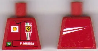 Torso Racers Ferrari Front, White Streak Back (Stickers) with F. Massa Name Pattern