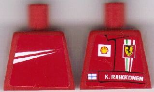 Torso Racers Ferrari front, White Streak back (Stickers) with K. Raikkonen Name Pattern
