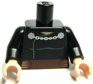 Torso SW Cape Chain Clasp Ornate and Belt Pattern (Dooku Clone Wars) / Black Arms / Light Nougat Hands